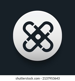 Blockchain based secure Cryptocurrency coin ChainX (PCX) icon isolated on colored background. Digital virtual money tokens. Decentralized finance technology illustration. Altcoin Vector logos.