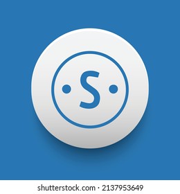 Blockchain based secure Cryptocurrency coin Santiment Network Token (SAN) icon isolated on colored background. Digital virtual money tokens. Decentralized finance technology illustration. 