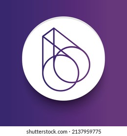 Icono de Bigone de Cryptocurrency segura basada en Blockchain aislado en fondo de color. El dinero virtual digital se necesita. Ilustración descentralizada de la tecnología financiera. Logotipos de Altcoin Vector.