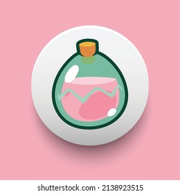 Blockchain based secure Cryptocurrency coin Smooth Love Potion (SLP) icon isolated on colored background. Digital virtual money tokens. Decentralized finance technology illustration. Altcoin Vector 