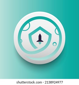 Blockchain based secure Cryptocurrency coin Safemoon (SAFEMOON) icon isolated on colored background. Digital virtual money tokens. Decentralized finance technology illustration. Altcoin Vector logos.