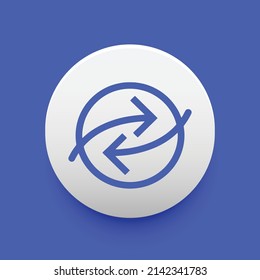 Blockchain based secure Cryptocurrency coin Ripio Credit Network (RCN) icon isolated on colored background. Digital virtual money tokens. Decentralized finance technology illustration. Altcoin Vector 