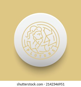 Blockchain based secure Cryptocurrency coin Pluton (PLU) icon isolated on colored background. Digital virtual money tokens. Decentralized finance technology illustration. Altcoin Vector logos.