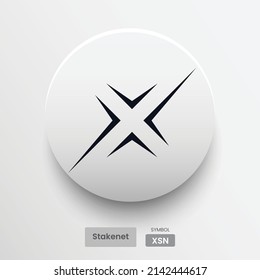 Blockchain based secure Cryptocurrency coin Stakenet (XSN) icon isolated on colored background. Digital virtual money tokens. Decentralized finance technology illustration. Altcoin Vector logos.