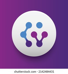 Blockchain based secure Cryptocurrency coin CyberVein (CVT) icon isolated on colored background. Digital virtual money tokens. Decentralized finance technology illustration. Altcoin Vector logos.