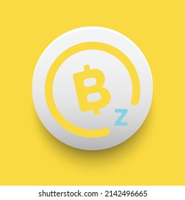 Blockchain based secure Cryptocurrency coin BitcoinZ (BTCZ) icon isolated on colored background. Digital virtual money tokens. Decentralized finance technology illustration. Altcoin Vector logos.