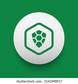 Blockchain-basiertes sicheres Cryptowährung-Münzbild TurtleCoin (TRTL) Symbol einzeln auf buntem Hintergrund. Digitale virtuelle Geldmarken. Illustration von dezentralisierter Finanztechnologie. Altcoin-Vektorlogos.