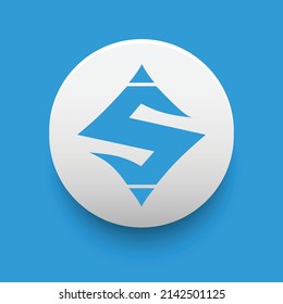 Blockchain based secure Cryptocurrency coin Sumokoin (SUMO) icon isolated on colored background. Digital virtual money tokens. Decentralized finance technology illustration. Altcoin Vector logos.