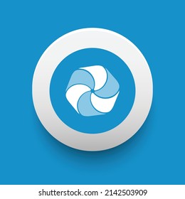 Blockchain based secure Cryptocurrency coin High Performance Blockchain (HPB) icon isolated on colored background. Digital virtual money tokens. Decentralized finance technology illustration. 