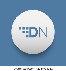Blockchain based secure Cryptocurrency coin DigitalNote (XDN) icon isolated on colored background. Digital virtual money tokens. Decentralized finance technology illustration. Altcoin Vector logos.