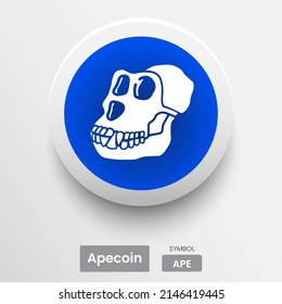 Blockchain based secure Cryptocurrency coin Apecoin (APE) icon isolated on colored background. Digital virtual money tokens. Decentralized finance technology illustration. Altcoin Vector logos. svg