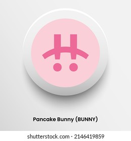 Blockchain based secure Cryptocurrency coin Pancake Bunny (BUNNY) icon isolated on colored background. Digital virtual money tokens. Decentralized finance technology illustration. Altcoin Vector logos