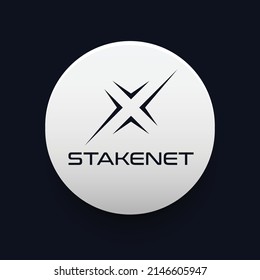Blockchain based secure Cryptocurrency coin Stakenet (XSN) icon isolated on colored background. Digital virtual money tokens. Decentralized finance technology illustration. Altcoin Vector logos.
