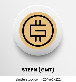 Blockchain based secure Cryptocurrency coin STEPN (GMT) icon isolated on colored background. Digital virtual money tokens. Decentralized finance technology illustration. Altcoin Vector logos. svg
