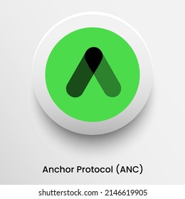 Blockchain based secure Cryptocurrency coin Anchor Protocol (ANC) icon isolated on colored background. Digital virtual money tokens. Decentralized finance technology illustration. Altcoin Vector logos svg