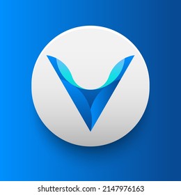 Blockchain based secure Cryptocurrency coin Veil (VEIL) icon isolated on colored background. Digital virtual money tokens. Decentralized finance technology illustration. Altcoin Vector logos.