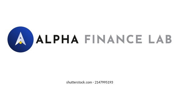 Blockchain based secure Cryptocurrency coin Alpha Finance Lab (ALPHA) icon isolated on colored background. Digital virtual money tokens. Decentralized finance technology illustration. Altcoin Vector  svg