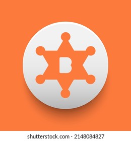 Blockchain based secure Cryptocurrency coin Bounty0x (BNTY) icon isolated on colored background. Digital currency. Altcoin symbol. Vector Illustration