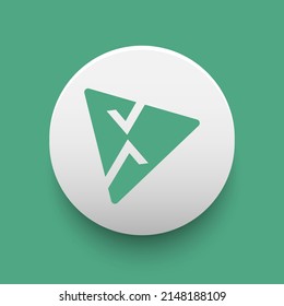 Blockchain based secure Cryptocurrency coin XPA (XPA) icon isolated on colored background. Digital currency. Altcoin symbol. Vector Illustration