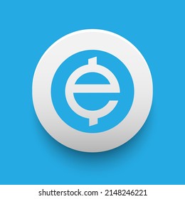 Blockchain based secure Cryptocurrency coin Exchange Union (XUC) icon isolated on colored background. Digital currency. Altcoin symbol. Vector Illustration