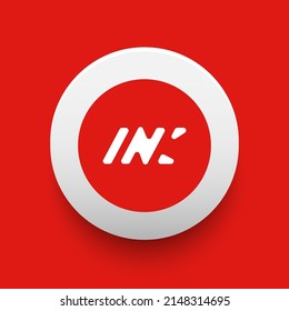 Blockchain based secure Cryptocurrency coin Ink (INK) icon isolated on colored background. Digital currency. Altcoin symbol. Vector Illustration