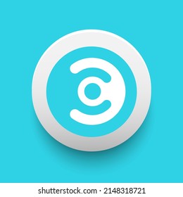 Blockchain based secure Cryptocurrency coin Commercium (CMM) icon isolated on colored background. Digital currency. Altcoin symbol. Vector Illustration