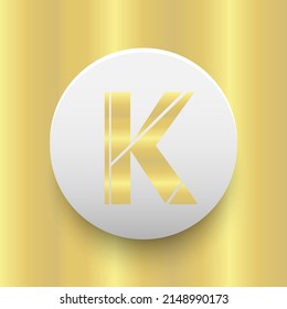 Blockchain based secure Cryptocurrency coin Karatgold Coin (KBC) icon isolated on colored background. Digital currency. Altcoin symbol. Vector Illustration
