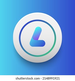 Blockchain based secure Cryptocurrency coin Largo Coin (LRG) icon isolated on colored background. Digital currency. Altcoin symbol. Vector Illustration