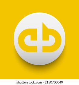Blockchain based secure Cryptocurrency coin ABCC Token (AT) icon isolated on colored background. Digital currency. Altcoin symbol. Vector Illustration