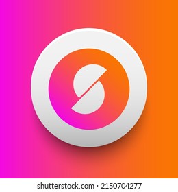 Blockchain based secure Cryptocurrency coin SmartFi SMTF icon isolated on colored background. Digital currency. Altcoin symbol. Vector Illustration