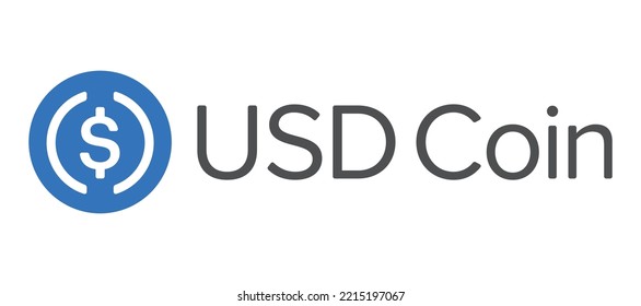 Icono de la moneda de tipo criptodivisa segura basada en Blockchain USD Coin (USDC) aislado en fondo de color. El dinero virtual digital se necesita. Ilustración descentralizada de la tecnología financiera. Logotipos de Altcoin Vector.