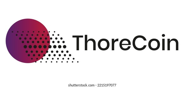 Blockchain based secure Cryptocurrency coin ThoreCoin (THR) icon isolated on colored background. Digital virtual money tokens. Decentralized finance technology illustration. Altcoin Vector logos.
