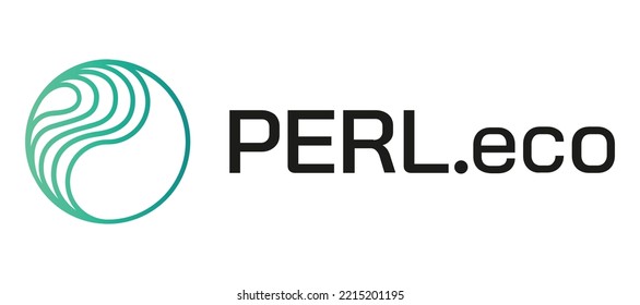 Blockchain based secure Cryptocurrency coin PERL.eco (PERL) icon isolated on colored background. Digital virtual money tokens. Decentralized finance technology illustration. Altcoin Vector logos.