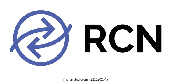 Blockchain based secure Cryptocurrency coin Ripio Credit Network (RCN) icon isolated on colored background. Digital virtual money tokens. Decentralized finance technology illustration. Altcoin Vector