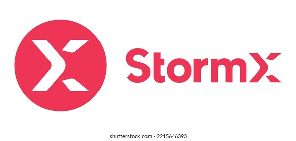 Blockchain based secure Cryptocurrency coin StormX (STMX) icon isolated on colored background. Digital virtual money tokens. Decentralized finance technology illustration. Altcoin Vector logos.