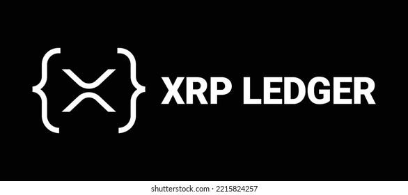 Blockchain-basiertes sicheres Cryptowährung-Münzbild XRP Ledger (XRPL) Symbol einzeln auf buntem Hintergrund. Digitale virtuelle Geldmarken. Illustration von dezentralisierter Finanztechnologie. Altcoin-Vektorlogos.