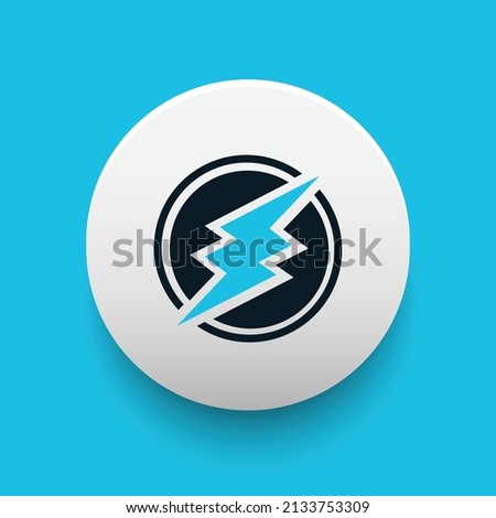 Blockchain based secure Cryptocurrency coin Electroneum (ETN) icon isolated on colored background. Digital virtual money tokens. Decentralized finance technology illustration. Altcoin Vector logos.