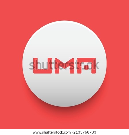 Blockchain based secure Cryptocurrency coin Uma (UMA) icon isolated on colored background. Digital virtual money tokens. Decentralized finance technology illustration. Altcoin Vector logos. Foto stock © 