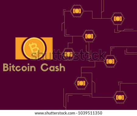 Blockchain Bitcoin Cash Circuit Networking Background Stock Vector - 