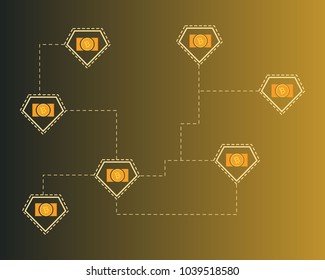 Blockchain bitcoin cash connect concept background collection