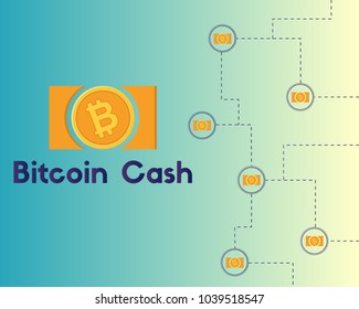 Blockchain bitcoin cash technology background collection