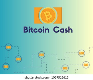 Blockchain bitcoin cash technology background collection