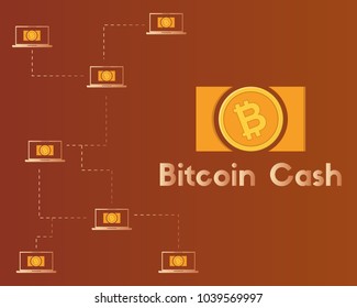 Blockchain bitcoin cash technology world background collection