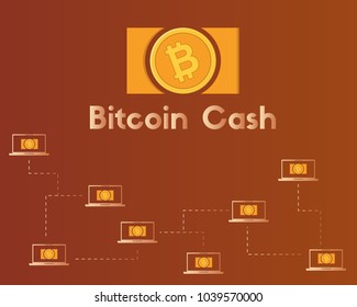 Blockchain bitcoin cash technology world background collection
