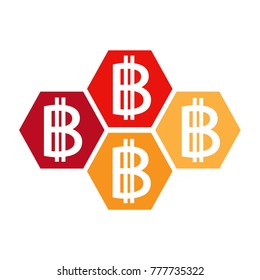 Blockchain Bitcoin Crypto currency sign icon