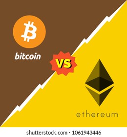 Blockchain bitcoin, ethereum vector