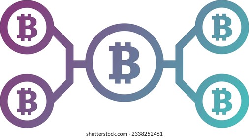Icono de la tecnología financiera de Bitcoin de Blockchain