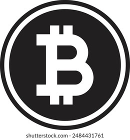 Blockchain Bitcoin Icon Symbol. Decentralized virtual currency for payment and transactions, isolated bitcoin icons in realistic, flat and line style.