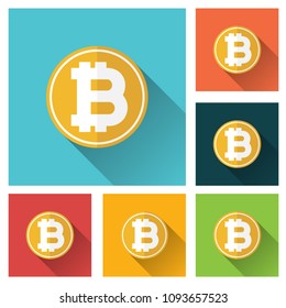 Blockchain Bitcoin Icon Symbol - Vector