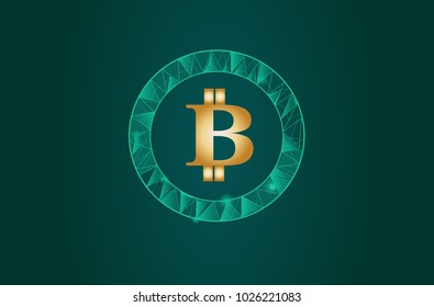 Blockchain -bitcoin software platform isolated on green background.For web site,digital asset,financial system and presentation material.Creative and modern business concept,vector illustration eps 10